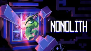 Il piccolo mago di Nonolith davanti alla struttura vivente del gioco