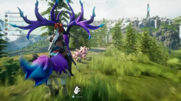 palworld-eikthyrdeer PAlworld Pal eikthyrdeer is purple with blue-tipped antlers