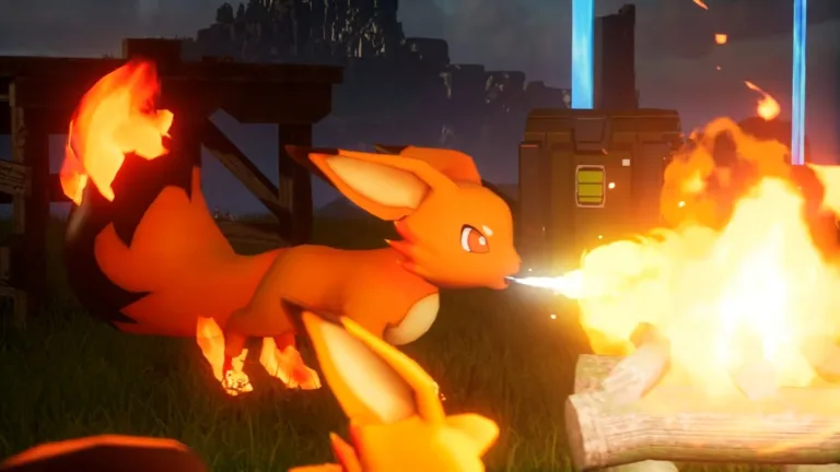 palworld-foxparks Palworld Foxparks is a small red fox with fiery legs and tail