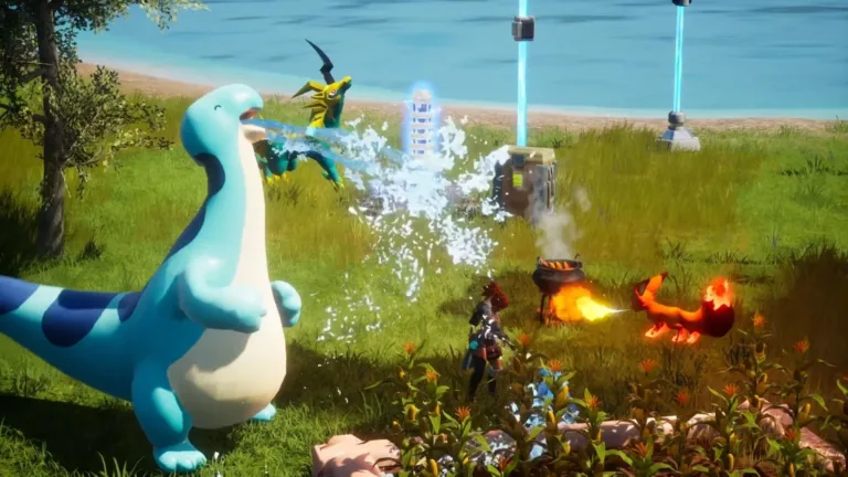 palworld-relaxaurus Palworld relaxaurus is a large, goofy, blue dragon