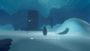 Un pinguino sui ghiacci antartici davanti a una struttura umana in Penguin Colony