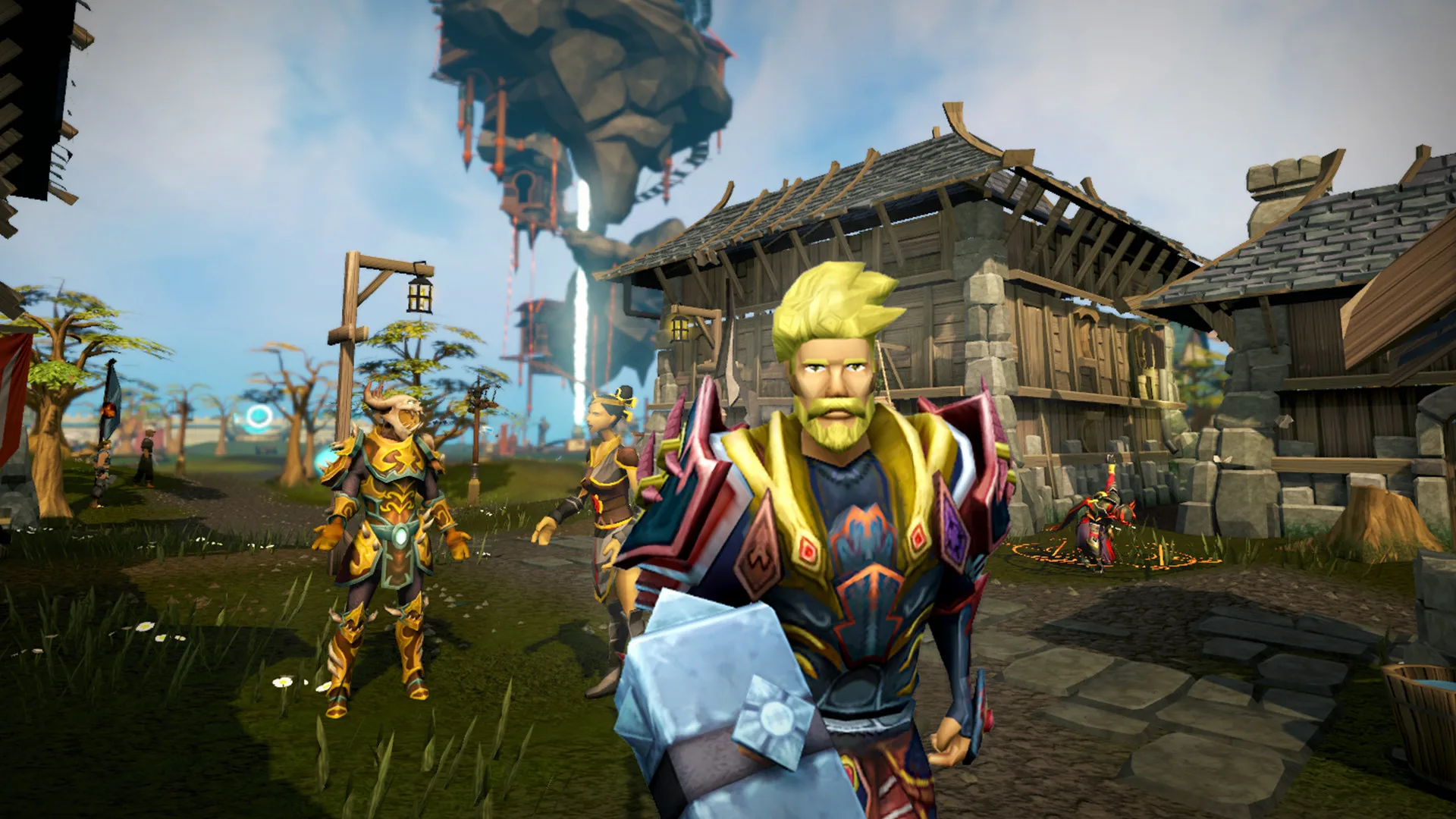 Un gruppo di personaggi di RuneScape davanti a un paesaggio del gioco, l'MMO in cui Jagex ha cancellato Reignited