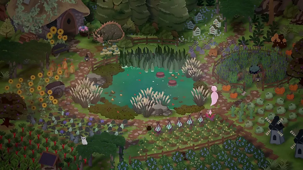 L'accademia di magia e i suoi giardini in Songs of Glimmerwick, il gioco di Eastshade Studios