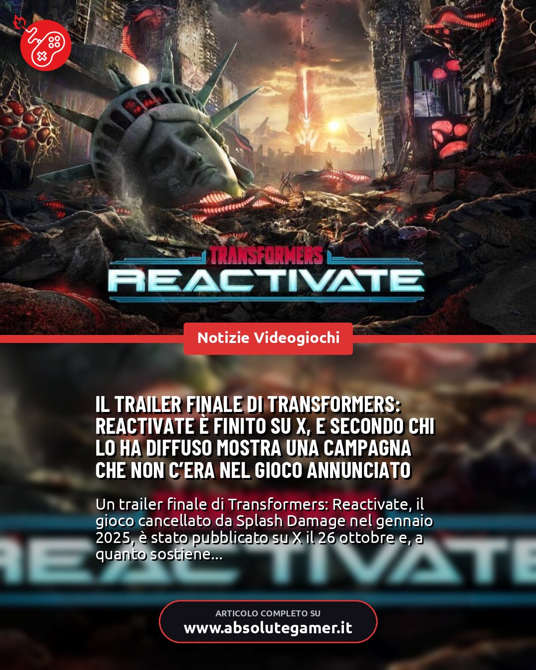 Transformers: Reactivate, il trailer del gioco cancellato